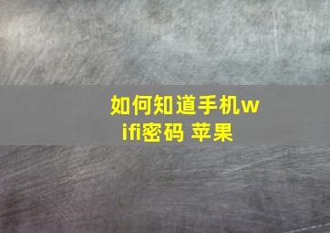 如何知道手机wifi密码 苹果